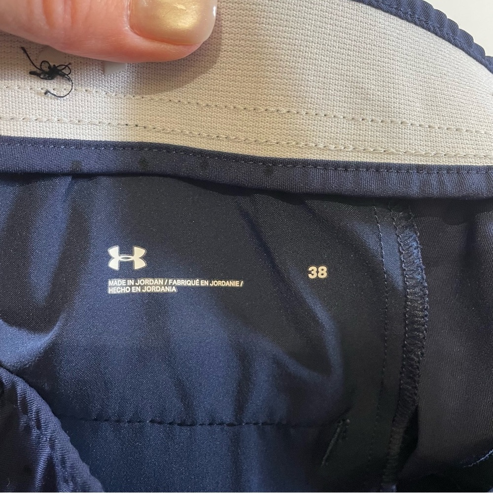 Under Armour Golf Shorts Mens 38 Blue Stretch Dot Pattern Performance - Picture 7 of 11